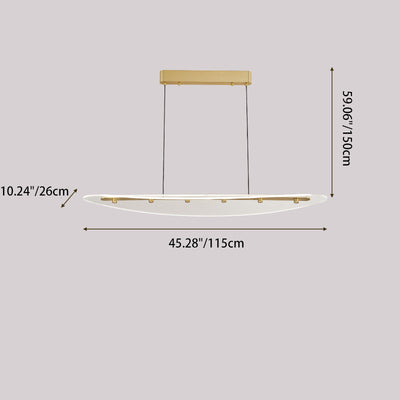 Modern Luxury Oval Aluminum Acrylic LED Chandelier Island Light For Living Room