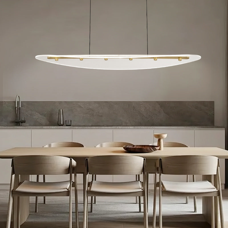 Modern Luxury Oval Aluminum Acrylic LED Chandelier Island Light For Living Room
