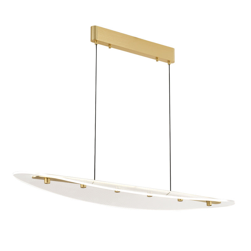 Modern Luxury Oval Aluminum Acrylic LED Chandelier Island Light For Living Room