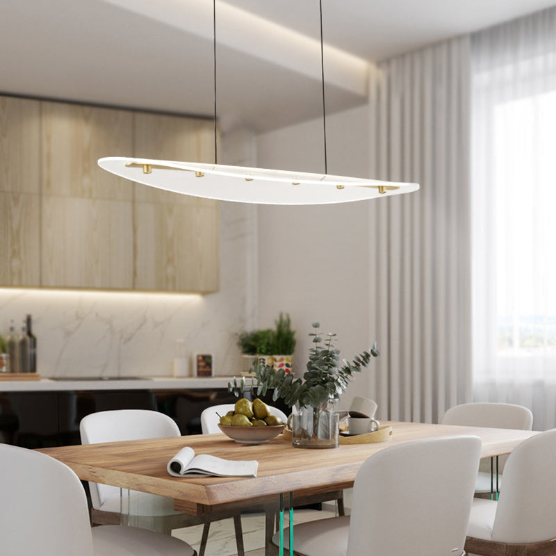 Modern Luxury Oval Aluminum Acrylic LED Chandelier Island Light For Living Room