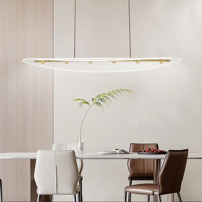 Modern Luxury Oval Aluminum Acrylic LED Chandelier Island Light For Living Room
