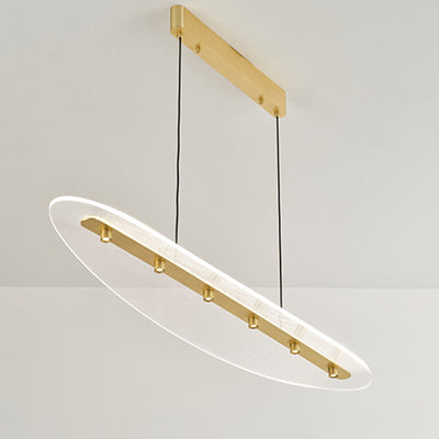 Modern Luxury Oval Aluminum Acrylic LED Chandelier Island Light For Living Room