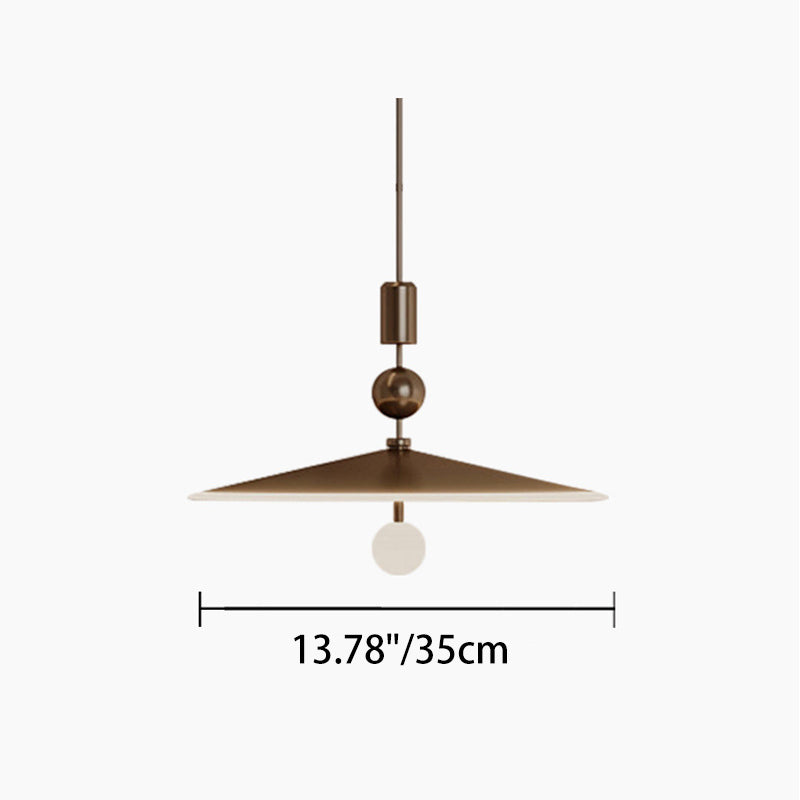 Suspension lumineuse contemporaine en fer et verre en forme de cône à 1 lumière pour chambre 