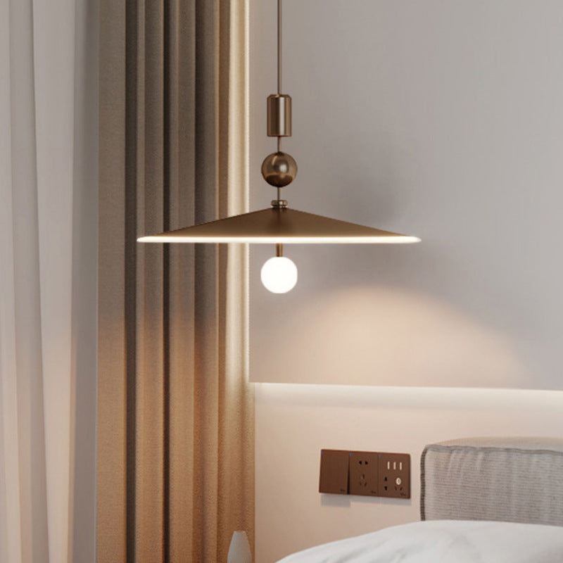 Contemporary Industrial Cone Iron Glass 1-Light Pendant Light For Bedroom