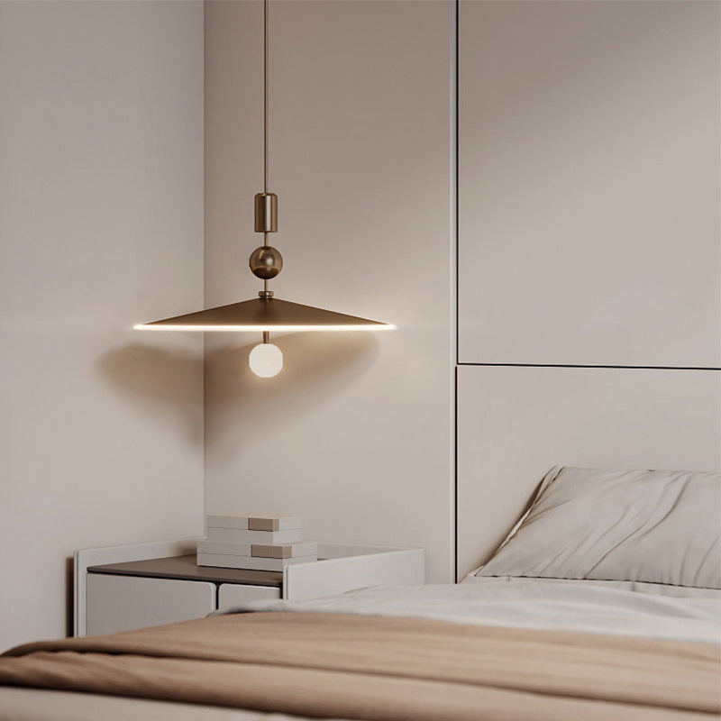 Contemporary Industrial Cone Iron Glass 1-Light Pendant Light For Bedroom