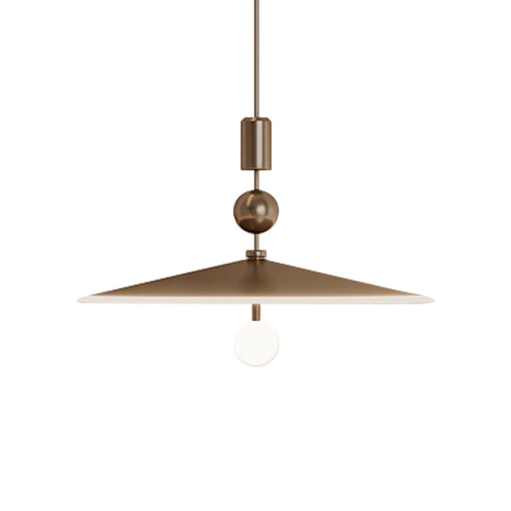Suspension lumineuse contemporaine en fer et verre en forme de cône à 1 lumière pour chambre 