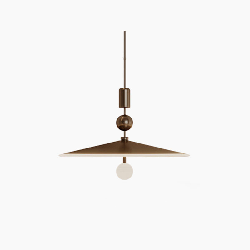 Suspension lumineuse contemporaine en fer et verre en forme de cône à 1 lumière pour chambre 