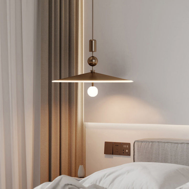 Contemporary Industrial Cone Iron Glass 1-Light Pendant Light For Bedroom
