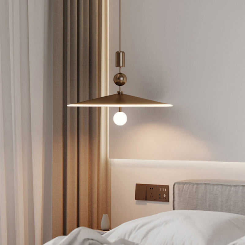 Contemporary Industrial Cone Iron Glass 1-Light Pendant Light For Bedroom