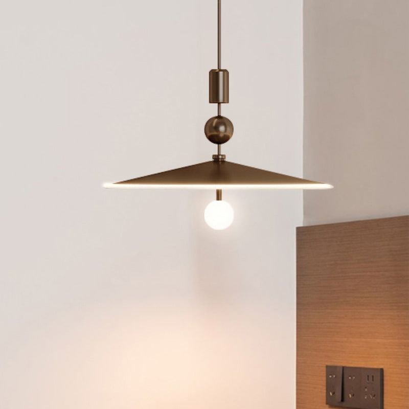 Contemporary Industrial Cone Iron Glass 1-Light Pendant Light For Bedroom