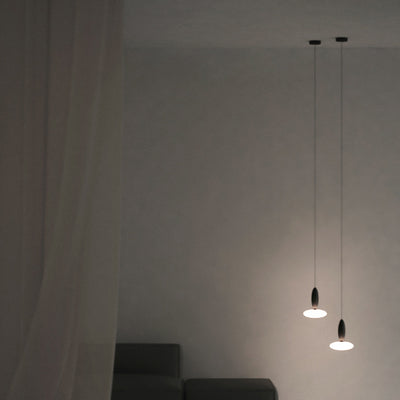 Modern Simplicity Oval Aluminum Glass LED Pendant Light For Bedroom