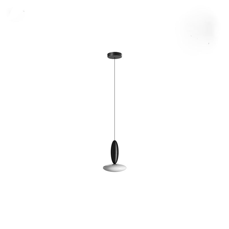 Modern Simplicity Oval Aluminum Glass LED Pendant Light For Bedroom