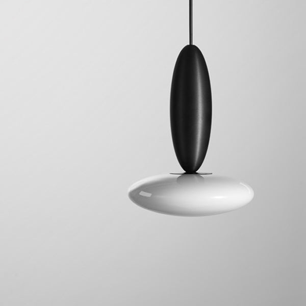 Modern Simplicity Oval Aluminum Glass LED Pendant Light For Bedroom