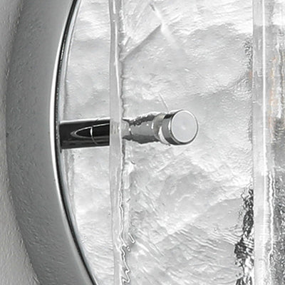 Modern Art Deco Ice Round Metal Glass 1-Light Wall Sconce Lamp For Bedroom