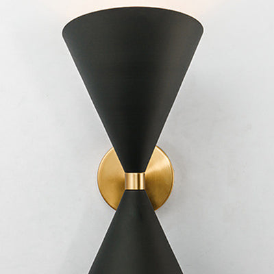 Modern Eclectic Cone Metal 2-Light Wall Sconce Lamp For Hallway