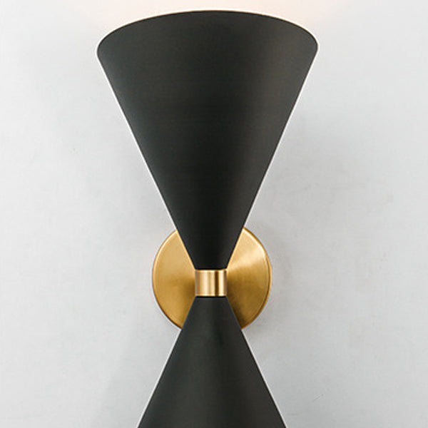 Modern Eclectic Cone Metal 2-Light Wall Sconce Lamp For Hallway