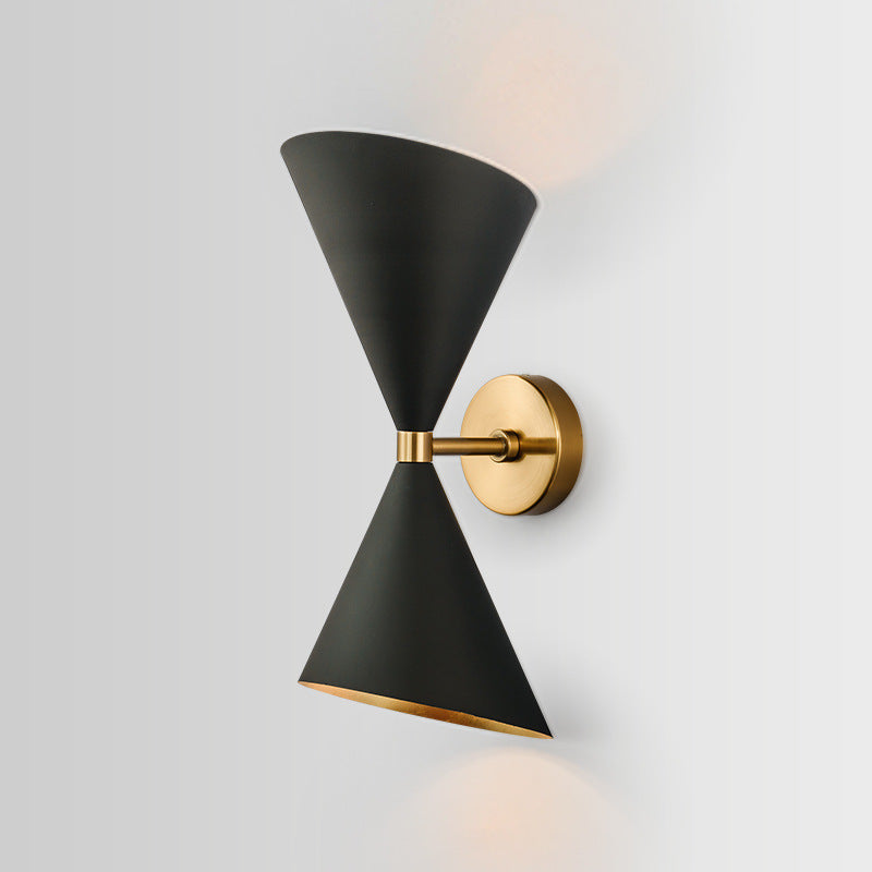 Modern Eclectic Cone Metal 2-Light Wall Sconce Lamp For Hallway