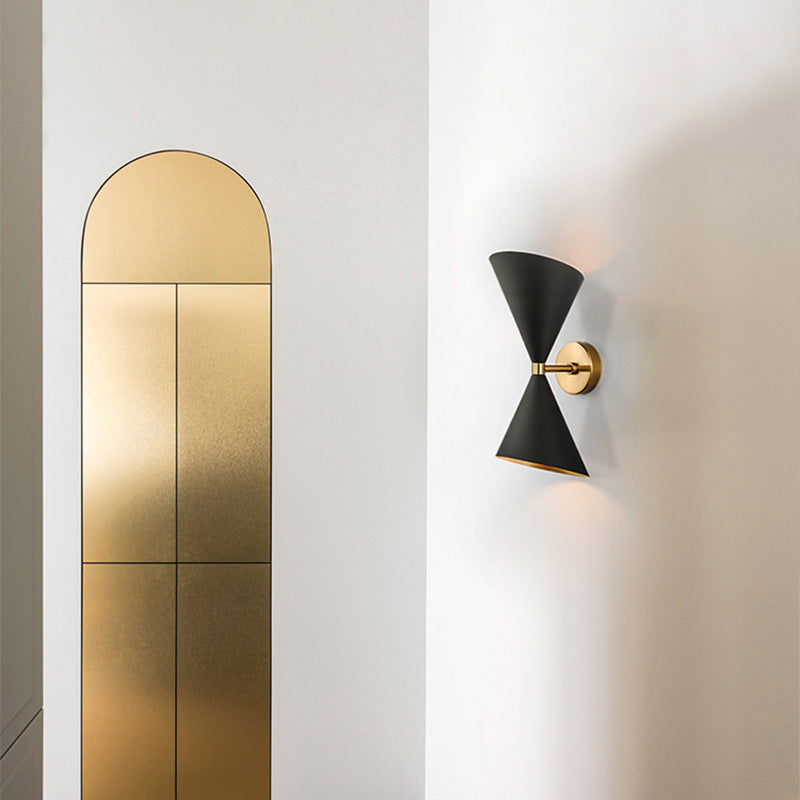 Modern Eclectic Cone Metal 2-Light Wall Sconce Lamp For Hallway