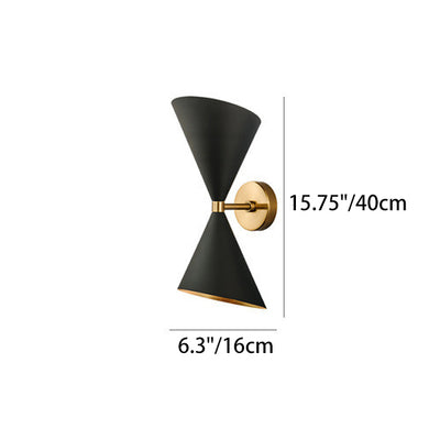 Modern Eclectic Cone Metal 2-Light Wall Sconce Lamp For Hallway
