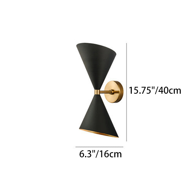 Modern Eclectic Cone Metal 2-Light Wall Sconce Lamp For Hallway