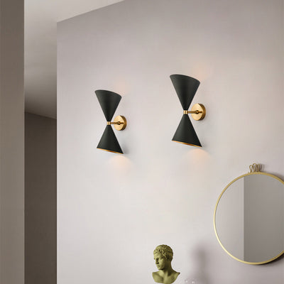 Modern Eclectic Cone Metal 2-Light Wall Sconce Lamp For Hallway