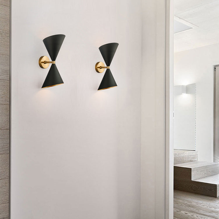 Modern Eclectic Cone Metal 2-Light Wall Sconce Lamp For Hallway