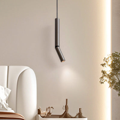 Modern Minimalist Deformable Long Tube Aluminum LED Pendant Light For Bedroom