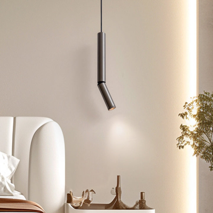 Modern Minimalist Deformable Long Tube Aluminum LED Pendant Light For Bedroom