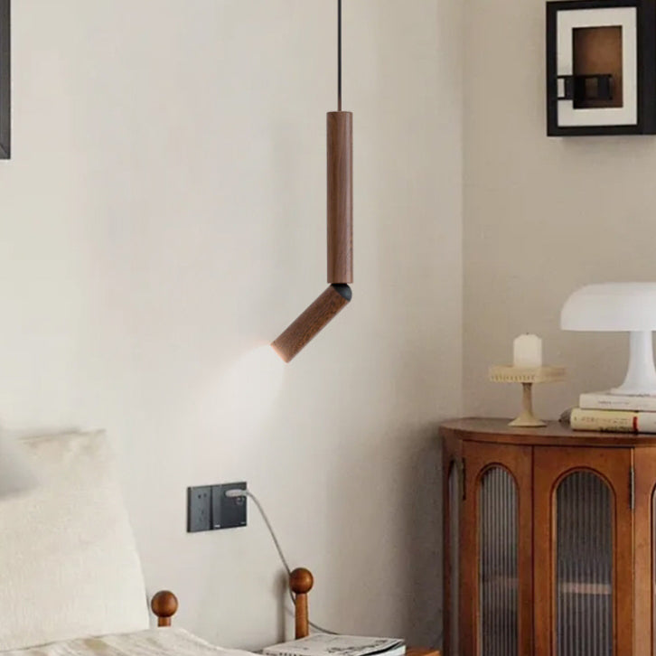 Modern Minimalist Deformable Long Tube Aluminum LED Pendant Light For Bedroom