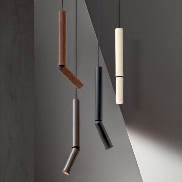 Modern Minimalist Deformable Long Tube Aluminum LED Pendant Light For Bedroom