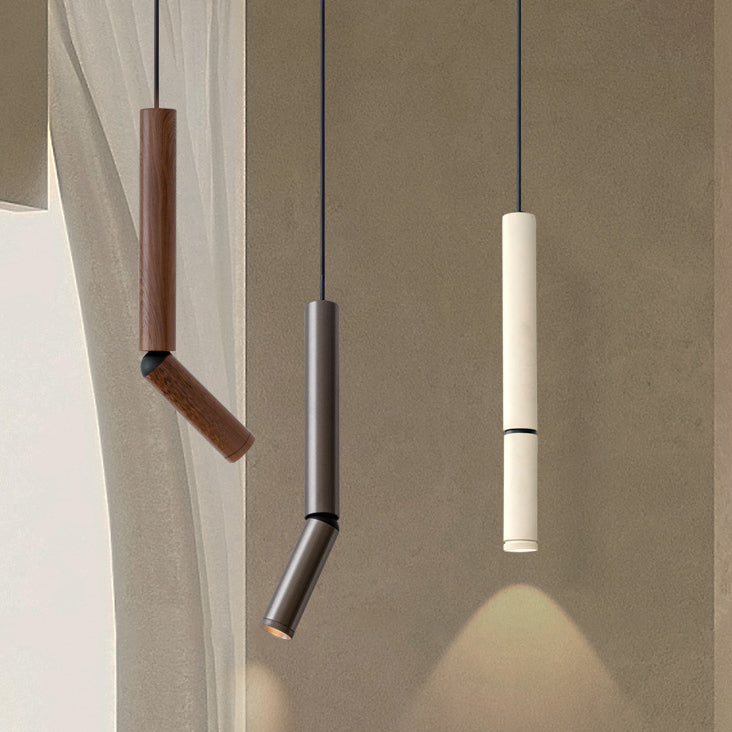 Modern Minimalist Deformable Long Tube Aluminum LED Pendant Light For Bedroom