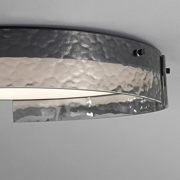 Contemporary Industrial Elegant Round Frosted Glass Aluminum Acrylic LED Flush-Mount Ceiling Light For Bedroom