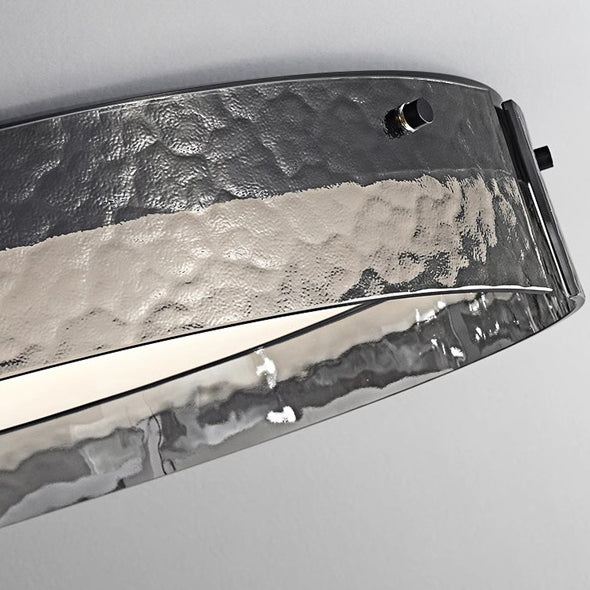 Contemporary Industrial Elegant Round Frosted Glass Aluminum Acrylic LED Flush-Mount Ceiling Light For Bedroom