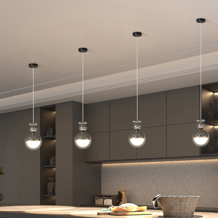 Globe de style moderne minimaliste sophistiqué en fer avec LED pour chambre 
