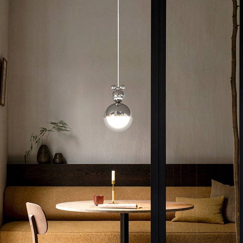 Modern Minimalist Sophisticated Globe Iron LED Pendant Light For Bedroom