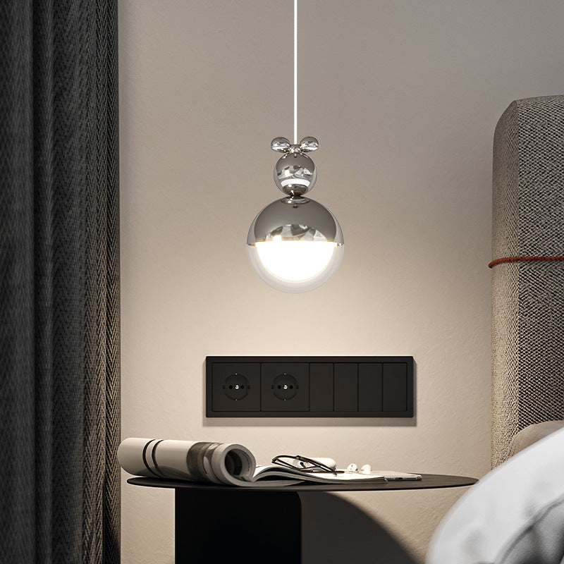 Modern Minimalist Sophisticated Globe Iron LED Pendant Light For Bedroom