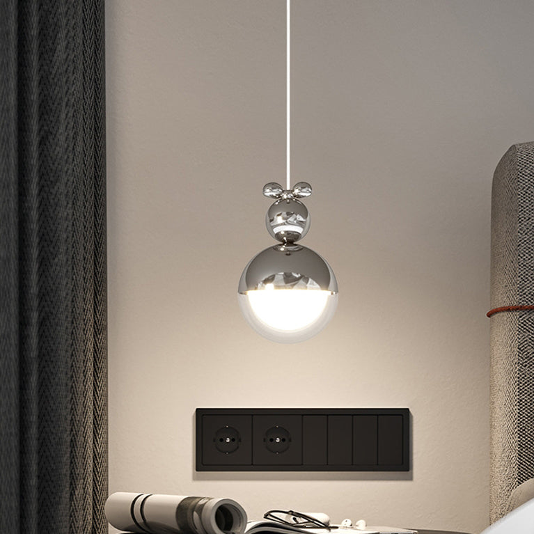 Modern Minimalist Sophisticated Globe Iron LED Pendant Light For Bedroom