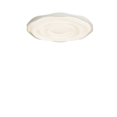 Modern Minimalist Cream-Toned Round Iron Acrylic Aluminum LED Flush Mount Ceiling Light For Bedroom
