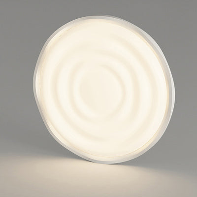 Modern Minimalist Cream-Toned Round Iron Acrylic Aluminum LED Flush Mount Ceiling Light For Bedroom