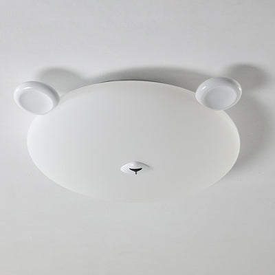 Modern Minimalist Cute Bear Iron Resin PE LED Flush Mount Ceiling Light For Bedroom Or Kids Room