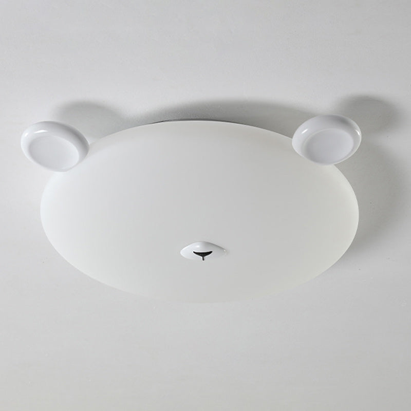 Modern Minimalist Cute Bear Iron Resin PE LED Flush Mount Ceiling Light For Bedroom Or Kids Room