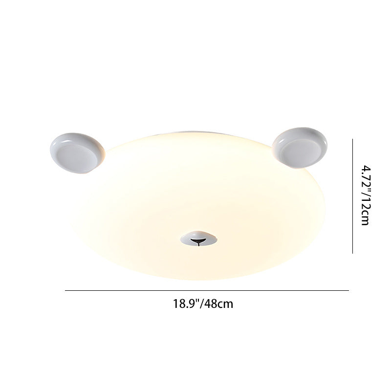 Modern Minimalist Cute Bear Iron Resin PE LED Flush Mount Ceiling Light For Bedroom Or Kids Room