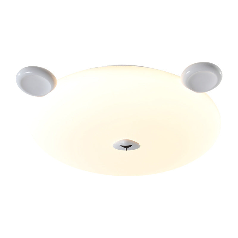 Modern Minimalist Cute Bear Iron Resin PE LED Flush Mount Ceiling Light For Bedroom Or Kids Room