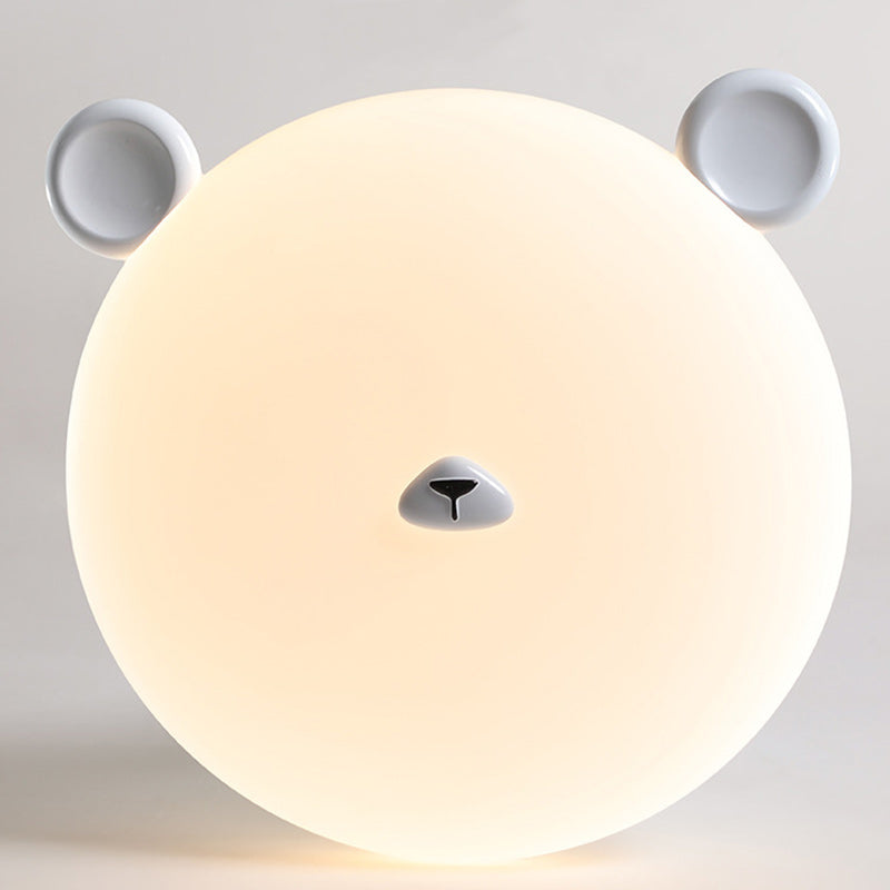 Modern Minimalist Cute Bear Iron Resin PE LED Flush Mount Ceiling Light For Bedroom Or Kids Room