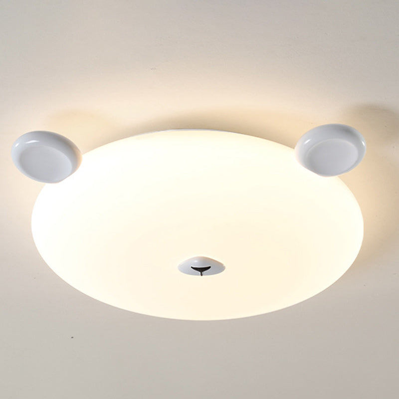 Modern Minimalist Cute Bear Iron Resin PE LED Flush Mount Ceiling Light For Bedroom Or Kids Room