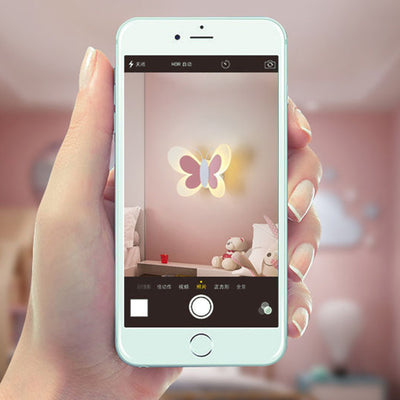 Modern Art Deco Cozy Butterfly Iron Acrylic LED Wall Sconce Lamp For Bedroom Or Kids Room