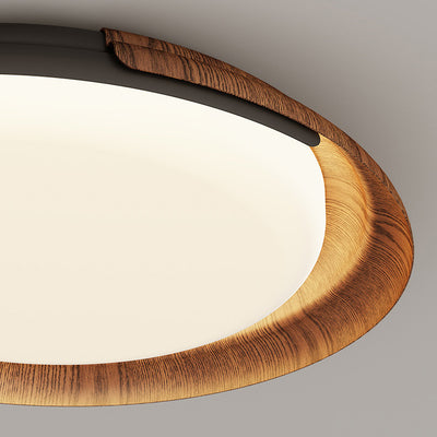 Modern Mid-Century Wabi-Sabi Round Iron Acrylic LED Flush Mount Ceiling Light For Bedroom