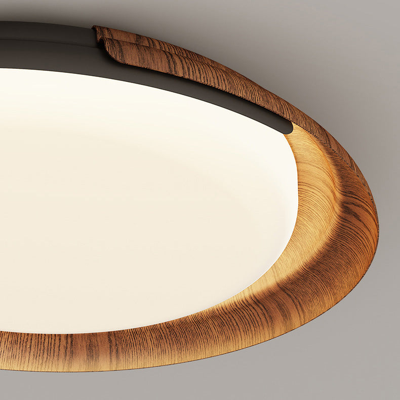 Modern Mid-Century Wabi-Sabi Round Iron Acrylic LED Flush Mount Ceiling Light For Bedroom