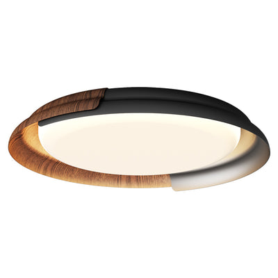 Modern Mid-Century Wabi-Sabi Round Iron Acrylic LED Flush Mount Ceiling Light For Bedroom