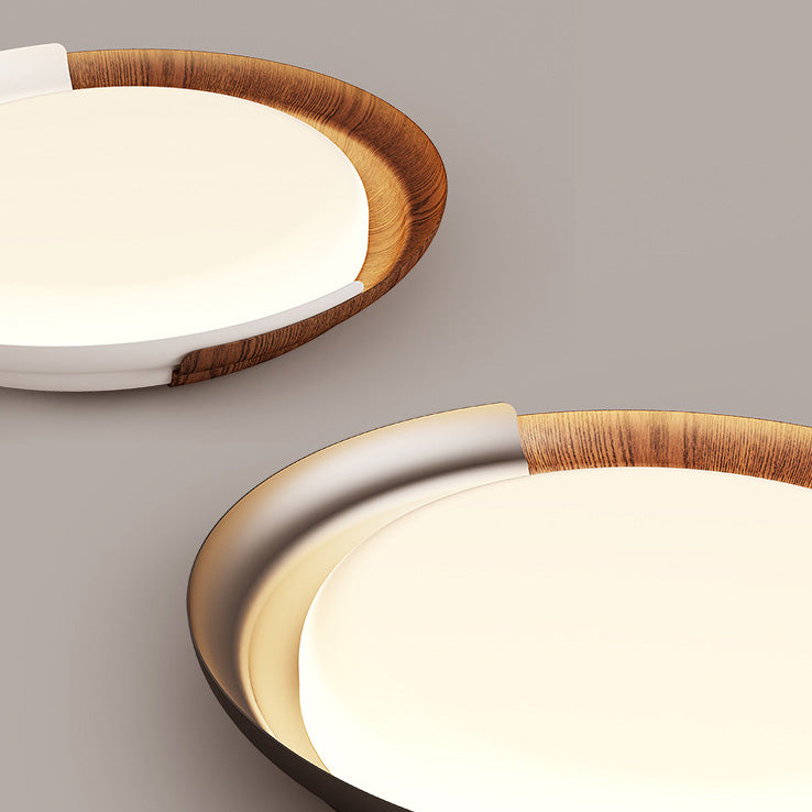 Luz de techo empotrada LED de acrílico de hierro redonda Wabi-Sabi de mediados de siglo moderno para dormitorio 